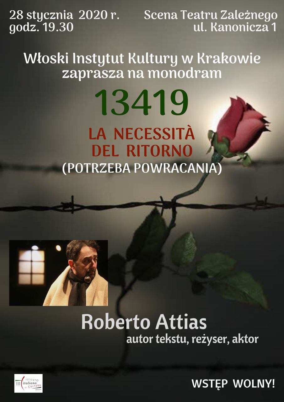 Monodram teatralny „13419 – Potrzeba powracania” – Roberto Attias